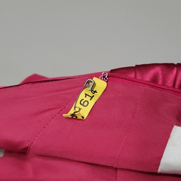 Hot Pink Satin & Chiffon Formal Dress, Size 14 - Picture 9 of 15